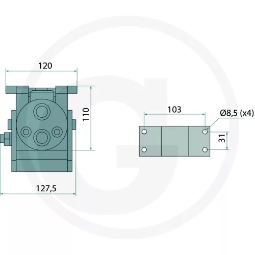86002006 Faster P206 csatlakozó BM 2x 1/2" BSP DN10