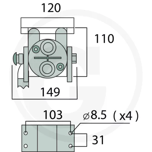 86002023 Faster P208 csatlakozó BM 2x 1/2" BSP DN12