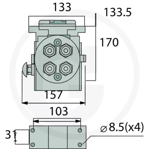 86002035 Faster P506 csatlakozó BM 4x 1/2" BSP DN10