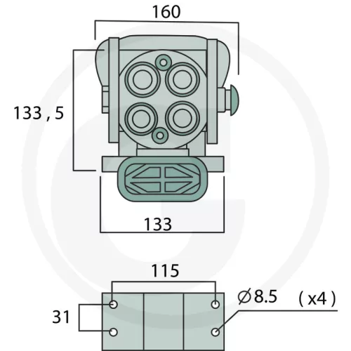 86002074 Faster P508 csatlakozó BM 4 x 1/2" BSP