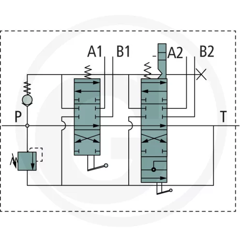 87000945 GRANIT Szelep Z80 2 kettős működ. (kar. csat.)