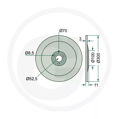 951498 Sima tárcsalap 300 x 3,0 mm