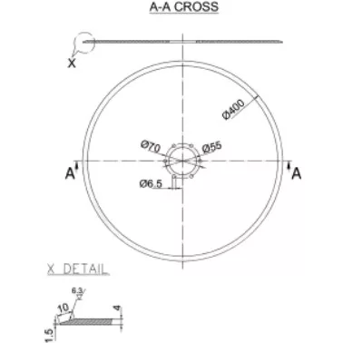 974399N Kramp Lapos tárcsalap 400 x 4,0 mm