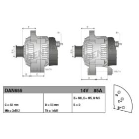 DAN655 DENSO generátor (14V, 85A)