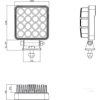 LA10024 KRAMP LED-es munkalámpa, 25 W, 3040 lm, négyzet, 10/30 V, 108x48x108 mm, spot, 16 LED-es