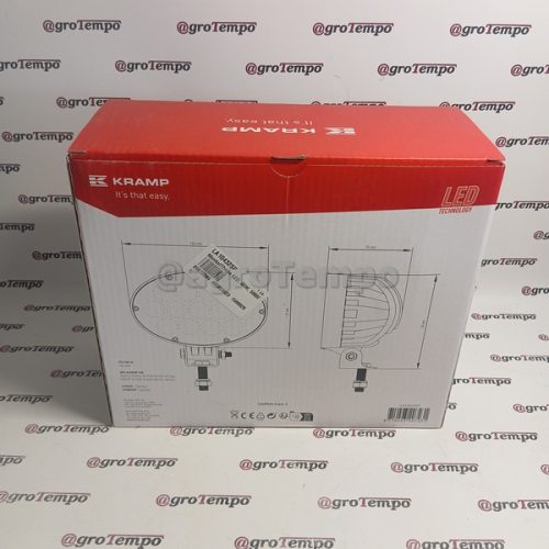 LA10432SP KRAMP Munkalámpa LED, 65W, 5880lm, ovális, 10/30V, 166x148x95mm, Deutsch dugó, Spot, 13 LED