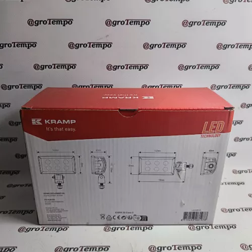 LA10512 KRAMP 6 LED-es munkalámpa, 30 W, 2400 lm, téglalap alakú, 10/30 V, H11 csatlakozó, szórt fényű