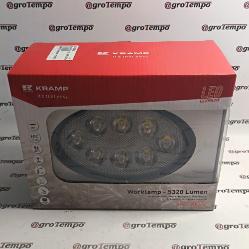 LA10558SP Kramp Munkalámpa LED, 56W, 5320lm, ovális, 10/30V, 160x129x68mm, Deutsch dugó, spot, 8 LED, 8 LED
