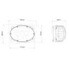 LA10642 Kramp LED munkalámpa, 65W, 7200lm, ovális, 10/30V, 180x120x90mm, H9 csatlakozó, reflektor