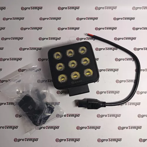 LA10833 KRAMP LED-es munkalámpa, 90 W, 6800 lm, négyszögletes, 12/24 V, fehér, 108x120,7x52,7 mm, Deutsch csatlakozós, reflektor, 18 LED-es