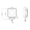 LA10901 KRAMP Munkalámpa LED, 24W, 2000lm, négyzet alakú, fehér, 107x52x136mm, áradó