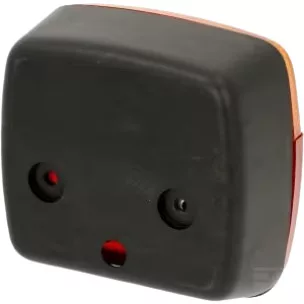 LA11004 Sacex Hátsó lámpa négyzetes, 12/24 V, piros/borostyán, felcsavarozható, 105x100x52 mm