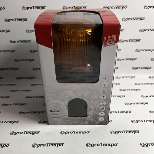 LA20090 KRAMP LED-es forgóvillogó, 20 W, 12-24 V, borostyánsárga, rugalmas rudas rögzítés, Ø 126 mm x 201 mm