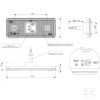 LA35053 Gopart Szélességjelző LED lámpa, 0,4/0,7 W, téglalap, 12/24 V, narancs, 112x45x11 mm, 3 LED-es