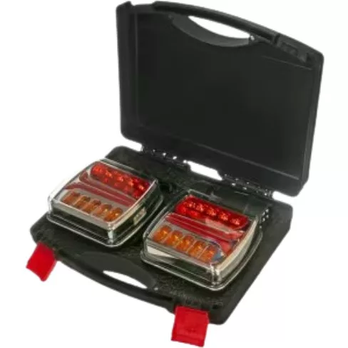 LA60035 KRAMP Vezeték nélküli hátsó lámpa készlet, négyzet, 12V, Li-ion, mágneses, 110x103x7-tűs