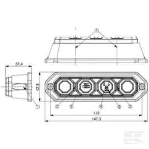 LA80031 KRAMP LED-es multifunkcós első lámpa