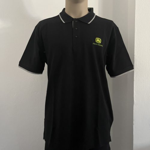MCL202202016 John Deere Galléros póló - fekete XL