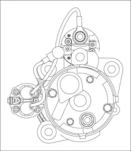 PE_M100R2016SE Önindító 12V, 4kW, 10 fogas CW