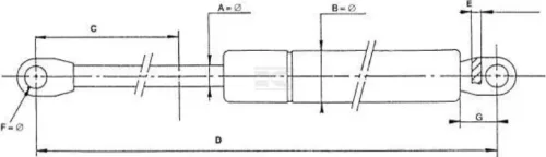 VPM1796 Gázrugó L885/435mm 1,000N Vapormatic