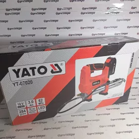   YT-07020 YATO akkus zsírzópisztoly 18 V | 600 g | 620 bar | Szénkefés | 1 x 3 Ah akku + töltő | Kartondobozban