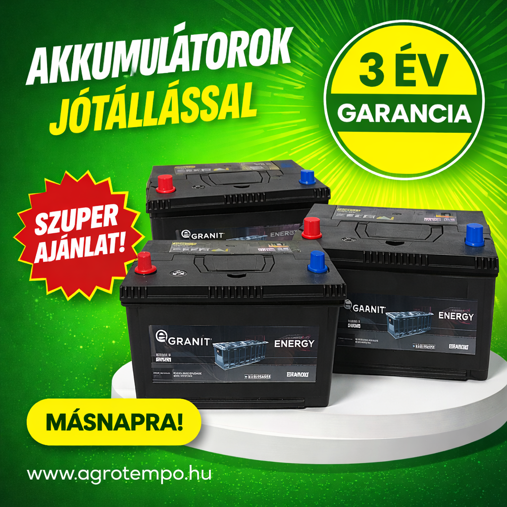 Akkumulátor 1 helyett 3 év jótállással